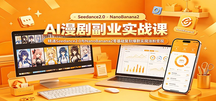 AI漫剧副业实战课：精通Seedance2.0与NanoBanana2零基础复刻爆款实现涨粉变现-知行阁轻创网-分享网络赚钱项目-全网首发副业项目实操平台-副业创业项目网