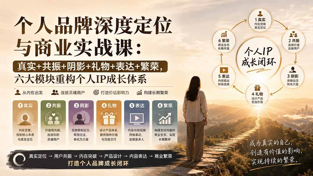 (20140期)个人品牌深度定位与商业实战课:真实+共振+阴影+礼物+表达+繁荣,六大模块重构个人IP成长体系 (20140期)个人品牌深度定位与商业实战课:真实+共振+阴影+礼物+表达+繁荣,六大模块重构个人IP成长体系