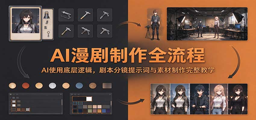 AI漫剧制作全流程:AI使用底层逻辑,剧本分镜提示词与素材制作完整教学-知行阁轻创网-分享网络赚钱项目-全网首发副业项目实操平台-副业创业项目网