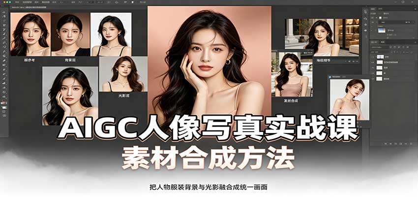 AIGC人像写真实战课：软件平台部署筹备，素材合成方法，多题材写真案例-知行阁轻创网-分享网络赚钱项目-全网首发副业项目实操平台-副业创业项目网