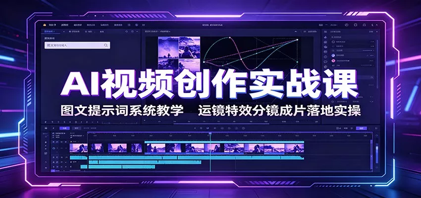 AI视频创作实战课：图文提示词系统教学，运镜特效分镜成片落地实操-知行阁轻创网-分享网络赚钱项目-全网首发副业项目实操平台-副业创业项目网
