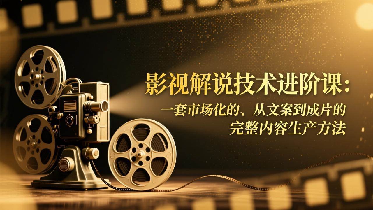 （17185期）影视解说技术进阶课：一套市场化的、从文案到成片的完整内容生产方法-知行阁轻创网-分享网络赚钱项目-全网首发副业项目实操平台-副业创业项目网