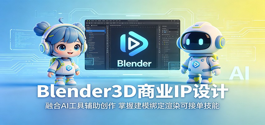 Blender3D商业IP设计：融合AI工具辅助创作，掌握建模绑定渲染可接单技能-知行阁轻创网-分享网络赚钱项目-全网首发副业项目实操平台-副业创业项目网