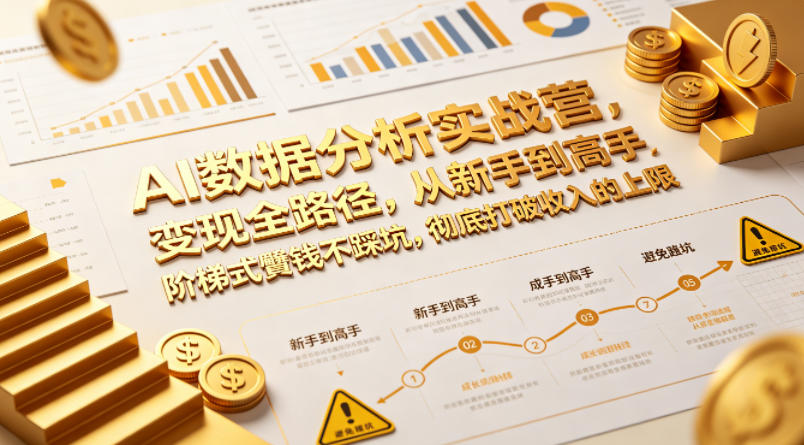 AI数据分析实战营，变现全路径，从新手到高手，阶梯式賺钱不踩坑，彻底打破收入的上限-知行阁轻创网-分享网络赚钱项目-全网首发副业项目实操平台-副业创业项目网