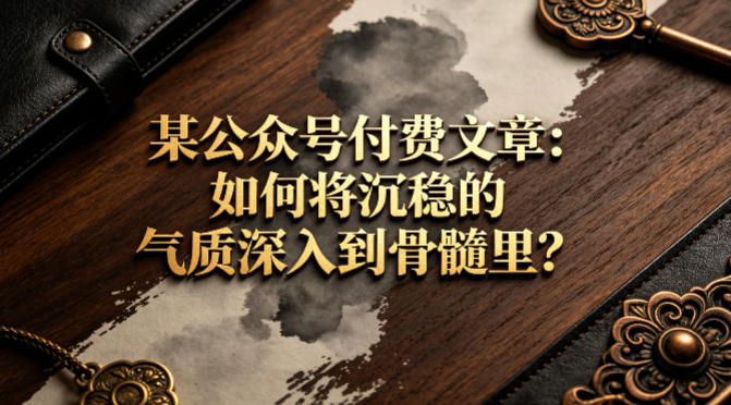 某公众号付费文章:如何将沉稳的气质深入到骨髓里?-知行阁轻创网-分享网络赚钱项目-全网首发副业项目实操平台-副业创业项目网