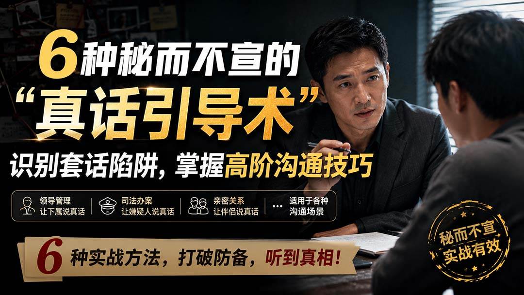 （20113期）付费文章：6种秘而不宣的“真话引导术”识别套话陷阱，掌握高阶沟通技巧-知行阁轻创网-分享网络赚钱项目-全网首发副业项目实操平台-副业创业项目网