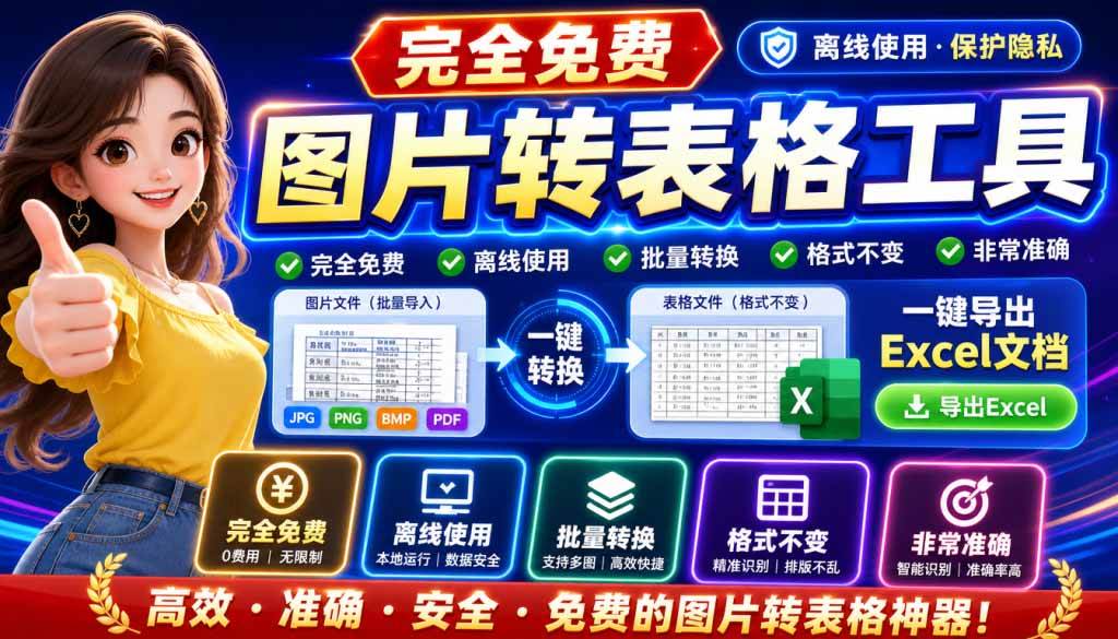 (19972期)图片表格识别提取工具,支持一键从图片中智能提取表格并导出Excel文件,可离线免网运行,FastTableOCR (19972期)图片表格识别提取工具,支持一键从图片中智能提取表格并导出Excel文件,可离线免网运行,FastTableOCR