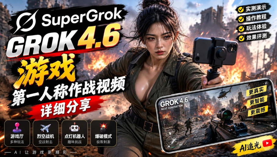 Grok 4.6也能做游戏？第一人称作战视频实测｜玩法详细讲解-知行阁轻创网-分享网络赚钱项目-全网首发副业项目实操平台-副业创业项目网