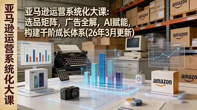 （17622期）亚马逊运营系统化大课：选品矩阵，广告全解，AI赋能，构建千阶成长体系(26年3月更新)-知行阁轻创网-分享网络赚钱项目-全网首发副业项目实操平台-副业创业项目网