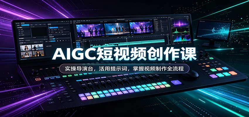 AIGC短视频创作课：实操导演台，活用提示词，掌握视频制作全流程-知行阁轻创网-分享网络赚钱项目-全网首发副业项目实操平台-副业创业项目网