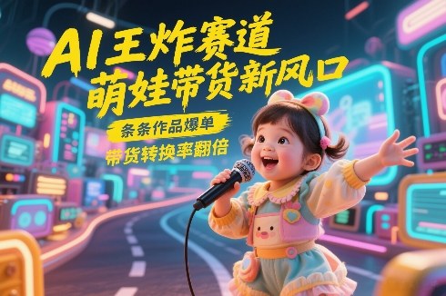 AI王炸赛道，萌娃带货新风口，条条作品爆单，带货转换率翻倍，核心逻辑拆解-知行阁轻创网-分享网络赚钱项目-全网首发副业项目实操平台-副业创业项目网
