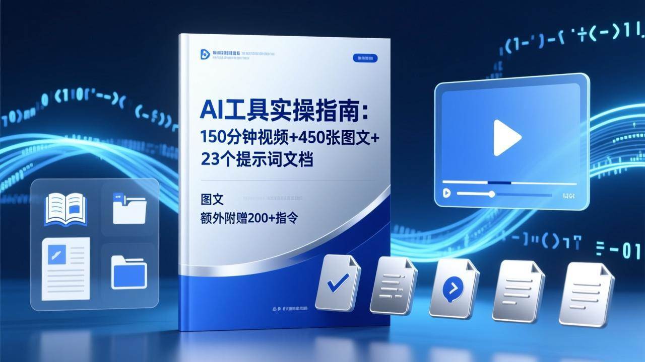 （17504期）AI工具实操指南：150分钟视频+450张图文+23个提示词文档，额外附赠200+指令-知行阁轻创网-分享网络赚钱项目-全网首发副业项目实操平台-副业创业项目网