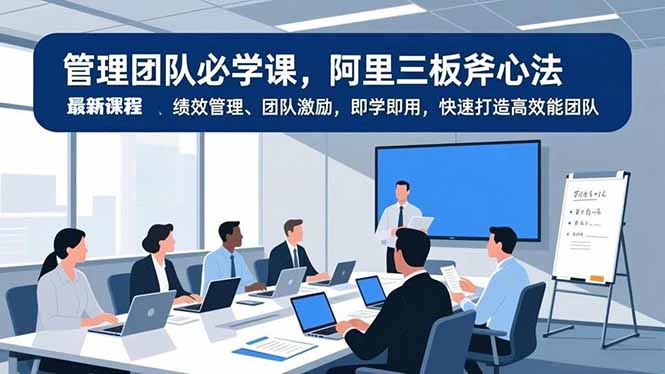 管理团队必学课，阿里三板斧心法、绩效管理、团队激励，即学即用，快速打造高效能团队-知行阁轻创网-分享网络赚钱项目-全网首发副业项目实操平台-副业创业项目网