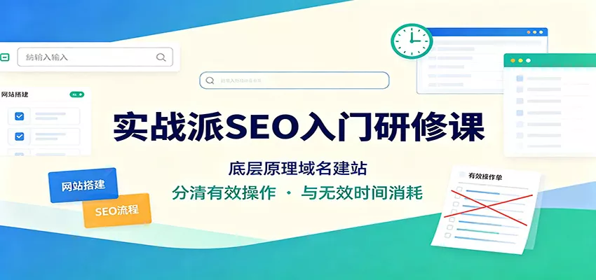 实战派SEO入门研修课：底层原理域名建站，分清有效操作与无效时间消耗-知行阁轻创网-分享网络赚钱项目-全网首发副业项目实操平台-副业创业项目网