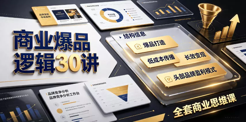 商业爆品逻辑30讲｜拆解各行各业头部品牌盈利模式，吃透爆品打造、低成本传播、长效变现全套商业思维课-知行阁轻创网-分享网络赚钱项目-全网首发副业项目实操平台-副业创业项目网