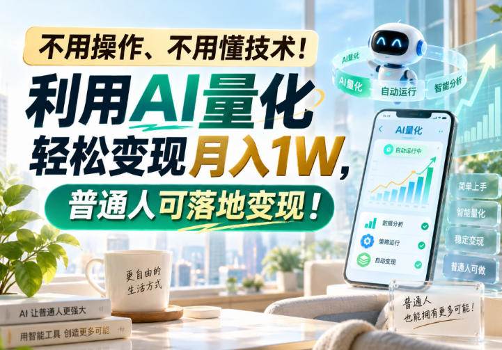 (20429期)利用AI量化轻松变现月入1W,普通人可落地变现,不用操作、不用懂技术!-知行阁轻创网-分享网络赚钱项目-全网首发副业项目实操平台-副业创业项目网