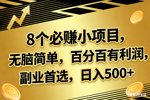 （17793期）10个必赚的小项目，百分百有利润，无脑简单，副业首选，日入300+-知行阁轻创网-分享网络赚钱项目-全网首发副业项目实操平台-副业创业项目网