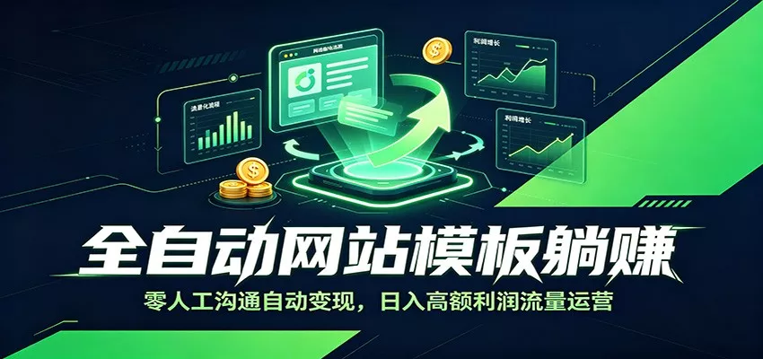 全自动网站模板躺赚:零人工沟通自动变现,日入高额利润流量运营-知行阁轻创网-分享网络赚钱项目-全网首发副业项目实操平台-副业创业项目网