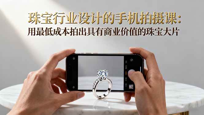 （16385期）珠宝行业设计的手机拍摄课：用最低成本拍出具有商业价值的珠宝大片！-知行阁轻创网-分享网络赚钱项目-全网首发副业项目实操平台-副业创业项目网