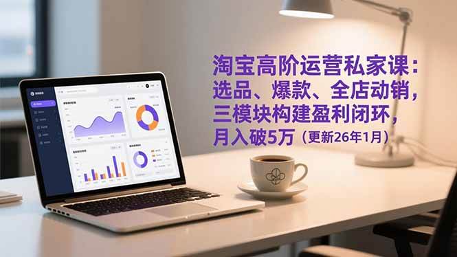 （17016期）淘宝高阶运营私家课：选品、爆款、全店动销，三模块构建盈利闭环，月入破5万（更新26年1月）-知行阁轻创网-分享网络赚钱项目-全网首发副业项目实操平台-副业创业项目网