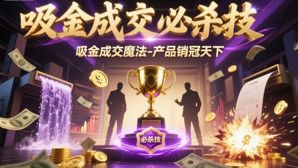 吸金成交必杀技，吸金成交魔法-产品销冠天下-知行阁轻创网-分享网络赚钱项目-全网首发副业项目实操平台-副业创业项目网