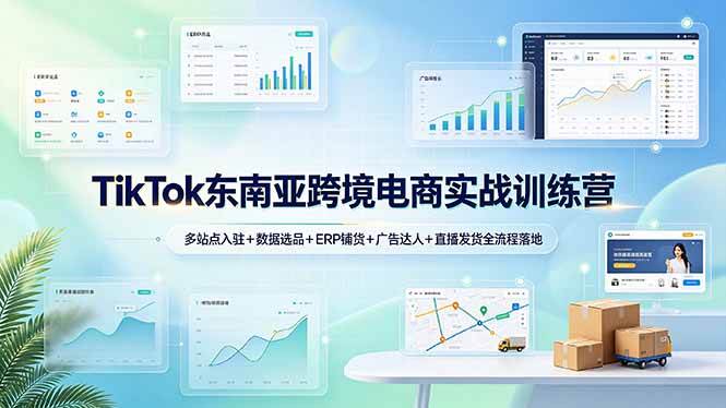 （19155期）TikTok东南亚跨境电商实战训练营：多站点入驻+数据选品+ERP铺货+广告达人+直播发货全流程落地-知行阁轻创网-分享网络赚钱项目-全网首发副业项目实操平台-副业创业项目网