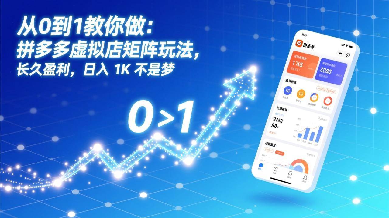 （17205期）从0到1教你做：拼多多虚拟店矩阵玩法，长久盈利，日入 1K 不是梦-知行阁轻创网-分享网络赚钱项目-全网首发副业项目实操平台-副业创业项目网