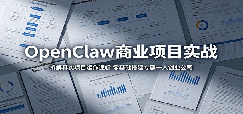 OpenClaw商业项目实战：拆解真实项目运作逻辑，零基础搭建专属一人创业公司-知行阁轻创网-分享网络赚钱项目-全网首发副业项目实操平台-副业创业项目网