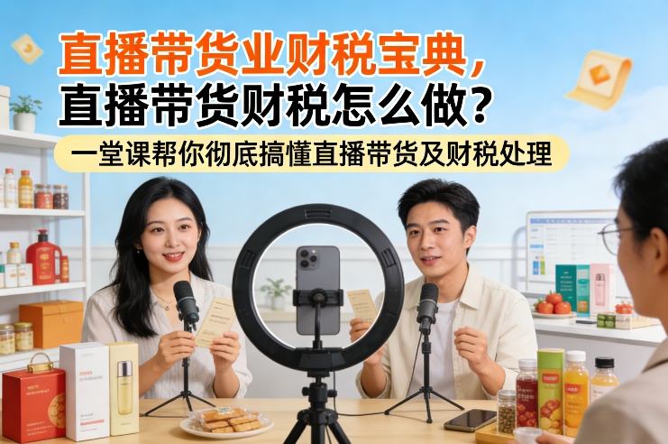 直播带货业财税宝典，直播带货财税怎么做？一堂课帮你彻底搞懂直播带货及财税处理-知行阁轻创网-分享网络赚钱项目-全网首发副业项目实操平台-副业创业项目网