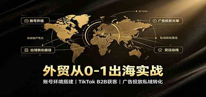 外贸从0-1出海实战：账号环境搭建，TikTok B2B获客，广告投放私域转化-知行阁轻创网-分享网络赚钱项目-全网首发副业项目实操平台-副业创业项目网