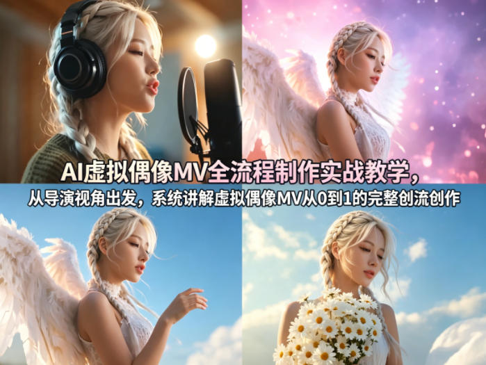 AI虚拟偶像MV全流程制作实战教学，从导演视角出发，系统讲解虚拟偶像MV从0到1的完整创作流程-知行阁轻创网-分享网络赚钱项目-全网首发副业项目实操平台-副业创业项目网