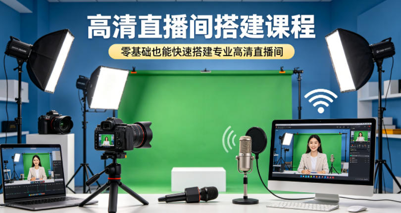高清直播间搭建课程，零基础也能快速搭建专业高清直播间-知行阁轻创网-分享网络赚钱项目-全网首发副业项目实操平台-副业创业项目网