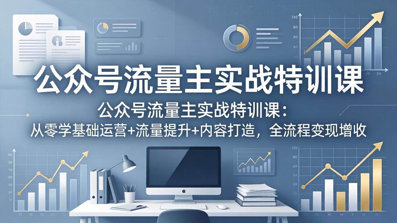 （18072期）公众号流量主实战特训课：从零学基础运营+流量提升+内容打造，全流程变现增收-知行阁轻创网-分享网络赚钱项目-全网首发副业项目实操平台-副业创业项目网
