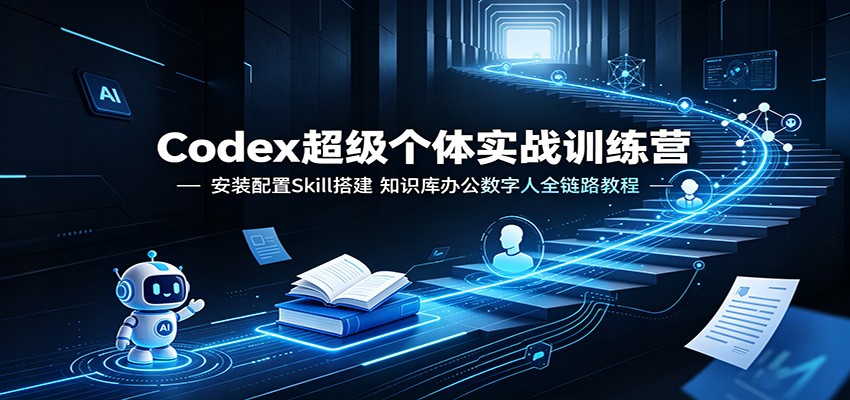 Codex超级个体实战训练营：安装配置Skill搭建，知识库办公数字人全链路教程-知行阁轻创网-分享网络赚钱项目-全网首发副业项目实操平台-副业创业项目网