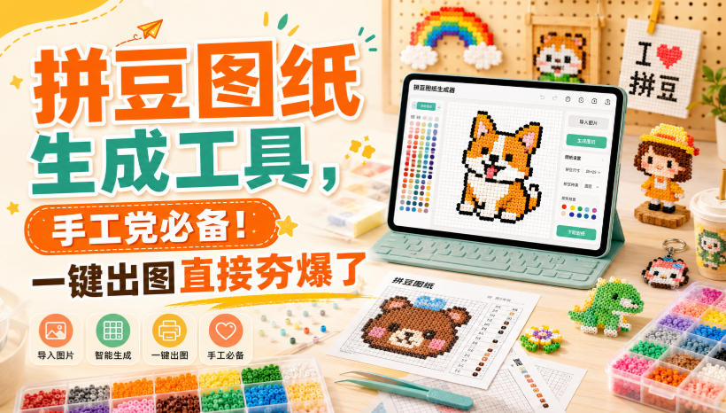 拼豆图纸生成工具，手工党必备！一键出图直接夯爆了-知行阁轻创网-分享网络赚钱项目-全网首发副业项目实操平台-副业创业项目网