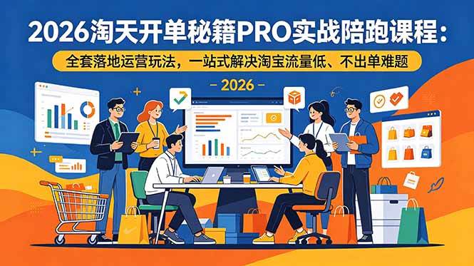 （19579期）2026淘天开单秘籍PRO实战陪跑课程-更新：全套落地运营玩法，一站式解决淘宝流量低、不出单难题-知行阁轻创网-分享网络赚钱项目-全网首发副业项目实操平台-副业创业项目网