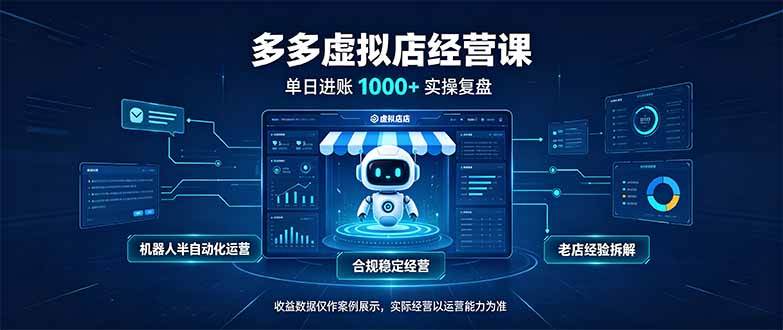 (20616期)单日进账1000+的多多虚拟店,合规稳定的老牌项目,机器人半自动化运营-知行阁轻创网-分享网络赚钱项目-全网首发副业项目实操平台-副业创业项目网