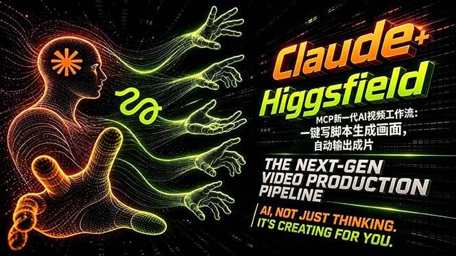 （18345期）Claude+Higgsfield MCP新一代AI视频工作流：一键写脚本生成画面，自动输出成片-知行阁轻创网-分享网络赚钱项目-全网首发副业项目实操平台-副业创业项目网