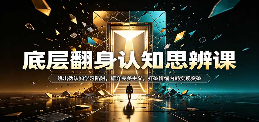 底层翻身认知思辨课:跳出伪认知学习陷阱,摒弃完美主义,打破情绪内耗实现突破-知行阁轻创网-分享网络赚钱项目-全网首发副业项目实操平台-副业创业项目网