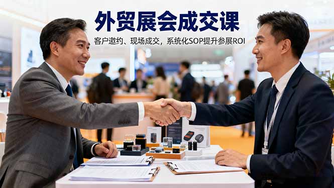 外贸展会成交课，含目标制定、客户邀约、现场成交，系统化SOP提升参展ROI-知行阁轻创网-分享网络赚钱项目-全网首发副业项目实操平台-副业创业项目网