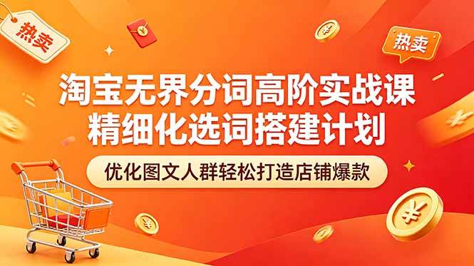 （18564期）淘宝无界分词高阶实战课 精细化选词搭建计划 优化图文人群轻松打造店铺爆款-知行阁轻创网-分享网络赚钱项目-全网首发副业项目实操平台-副业创业项目网