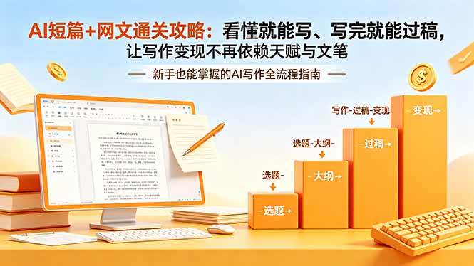 (19655期)AI短篇+网文通关攻略-更新:看懂就能写、写完就能过稿,让写作变现不再依赖天赋与文笔-知行阁轻创网-分享网络赚钱项目-全网首发副业项目实操平台-副业创业项目网