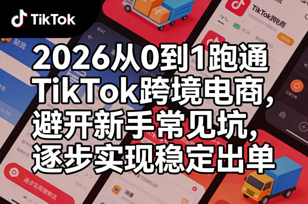 2026从0到1跑通TikTok跨境电商，避开新手常见坑，逐步实现稳定出单-知行阁轻创网-分享网络赚钱项目-全网首发副业项目实操平台-副业创业项目网