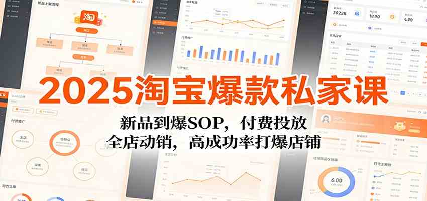2025淘宝爆款私家课：新品到爆SOP，付费投放，全店动销，高成功率打爆店铺-知行阁轻创网-分享网络赚钱项目-全网首发副业项目实操平台-副业创业项目网
