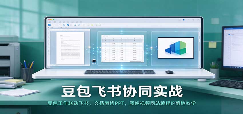 豆包飞书协同实战：豆包工作联动飞书，文档表格PPT，图像视频网站编程IP落地教学-知行阁轻创网-分享网络赚钱项目-全网首发副业项目实操平台-副业创业项目网