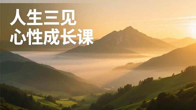 （16897期）人生三见心性成长课，见天地众生自己，搞透人性安顿身心，活出清晰自我，内在富足无价-知行阁轻创网-分享网络赚钱项目-全网首发副业项目实操平台-副业创业项目网