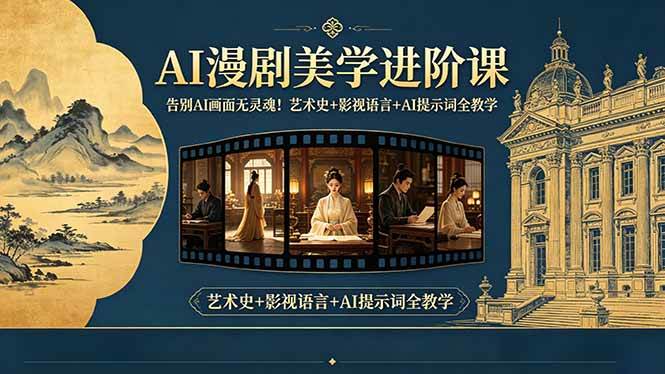 （18480期）告别AI画面无灵魂！AI漫剧美学进阶课，艺术史+影视语言+AI提示词全教学-知行阁轻创网-分享网络赚钱项目-全网首发副业项目实操平台-副业创业项目网