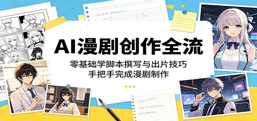 AI漫剧创作全流程：零基础学脚本撰写与出片技巧，手把手完成漫剧制作-知行阁轻创网-分享网络赚钱项目-全网首发副业项目实操平台-副业创业项目网