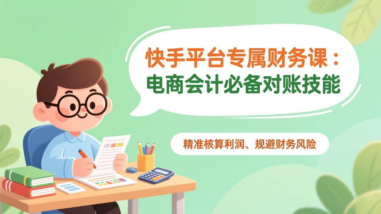 （17167期）快手平台专属财务课：电商会计必备对账技能，精准核算利润、规避财务风险-知行阁轻创网-分享网络赚钱项目-全网首发副业项目实操平台-副业创业项目网