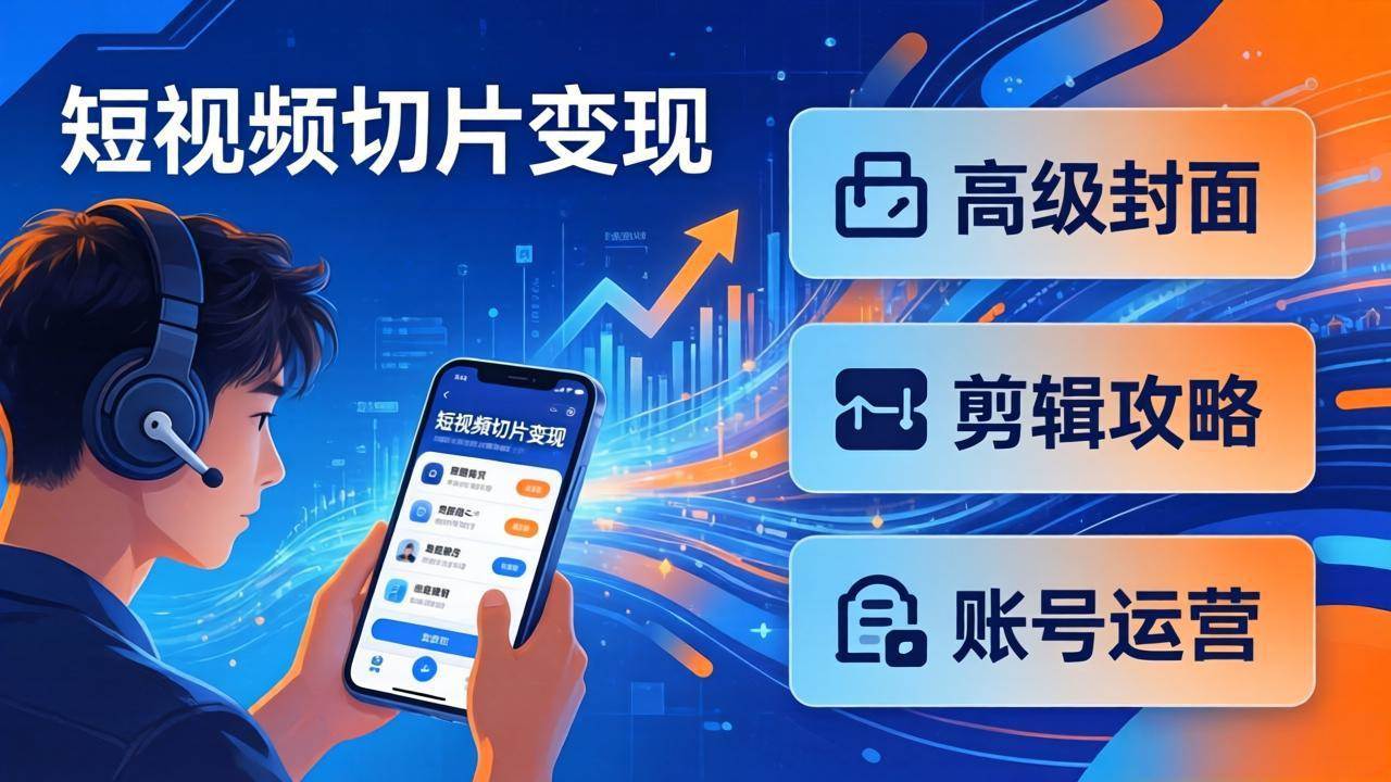 （17758期）短视频切片变现速成班2.0：高级封面+剪辑攻略+账号运营，0基础小白快速入局副业-知行阁轻创网-分享网络赚钱项目-全网首发副业项目实操平台-副业创业项目网